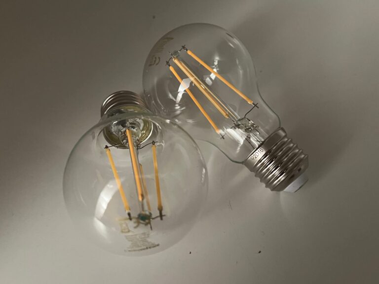 Deux ampoules LED transparentes à filament