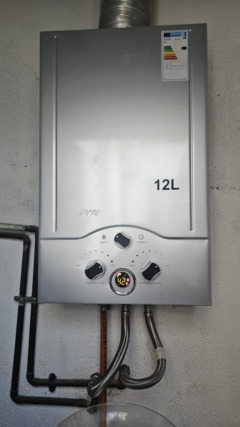 Chauffe-eau gaz mural en fonctionnement