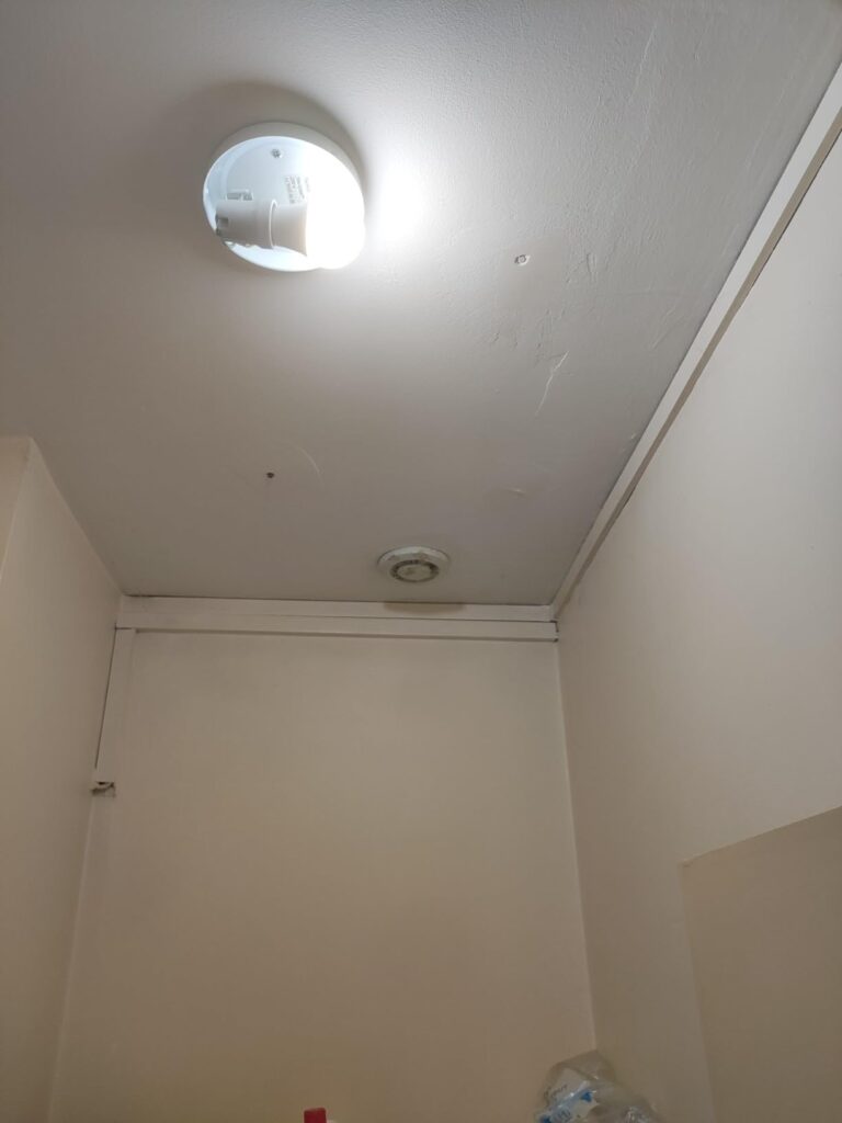Luminaire de plafond avec ampoule allumée