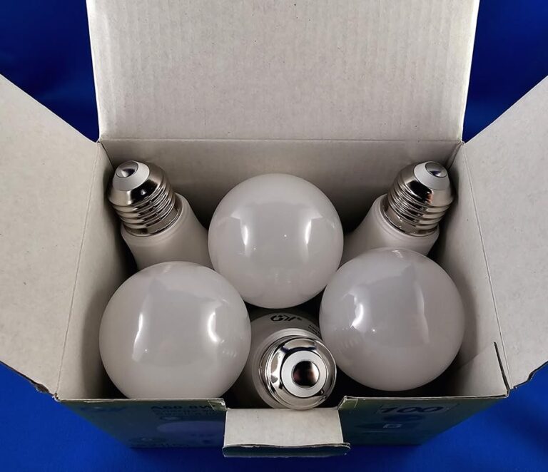 Boîte ouverte contenant les ampoules LED GY