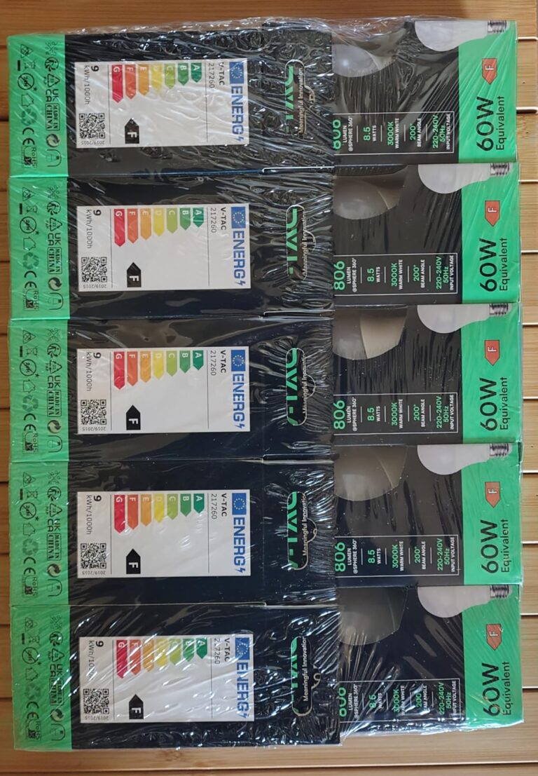 Pack de boîtes d'ampoules LED V-TAC sous film plastique